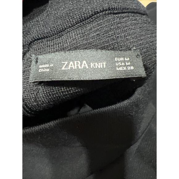 Zara Womens High Waist Pencil Knee Length Black Wool Blend Skirt Size M - Picture 9 of 9